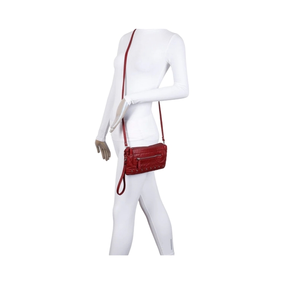 New Ampere Creations Vegan Leather Wristlet with dust bag in burgandy - Picture 6 of 8